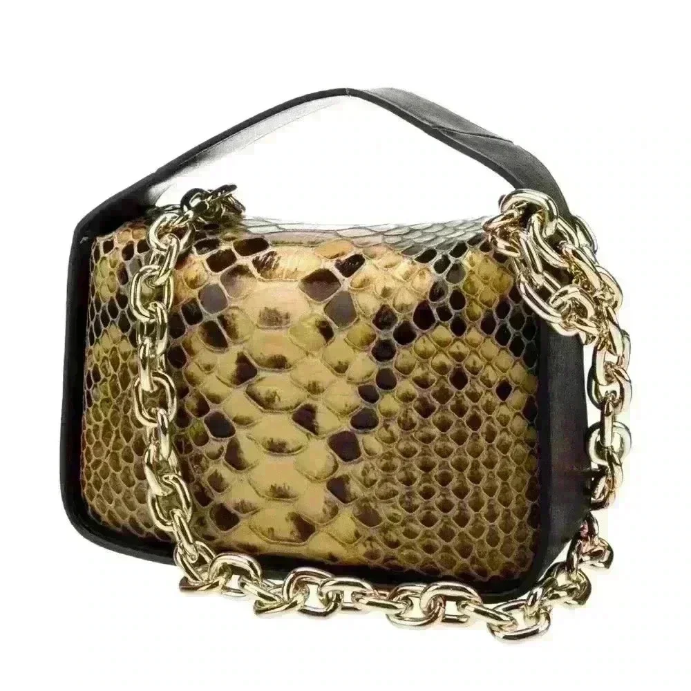 STAND STUDIO Leather Trim Snakeskin Handle Bag - Picture 2 of 5